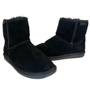 Minnetonka‎ Suede Ankle Boots Winter Warm Black Boots Size 8